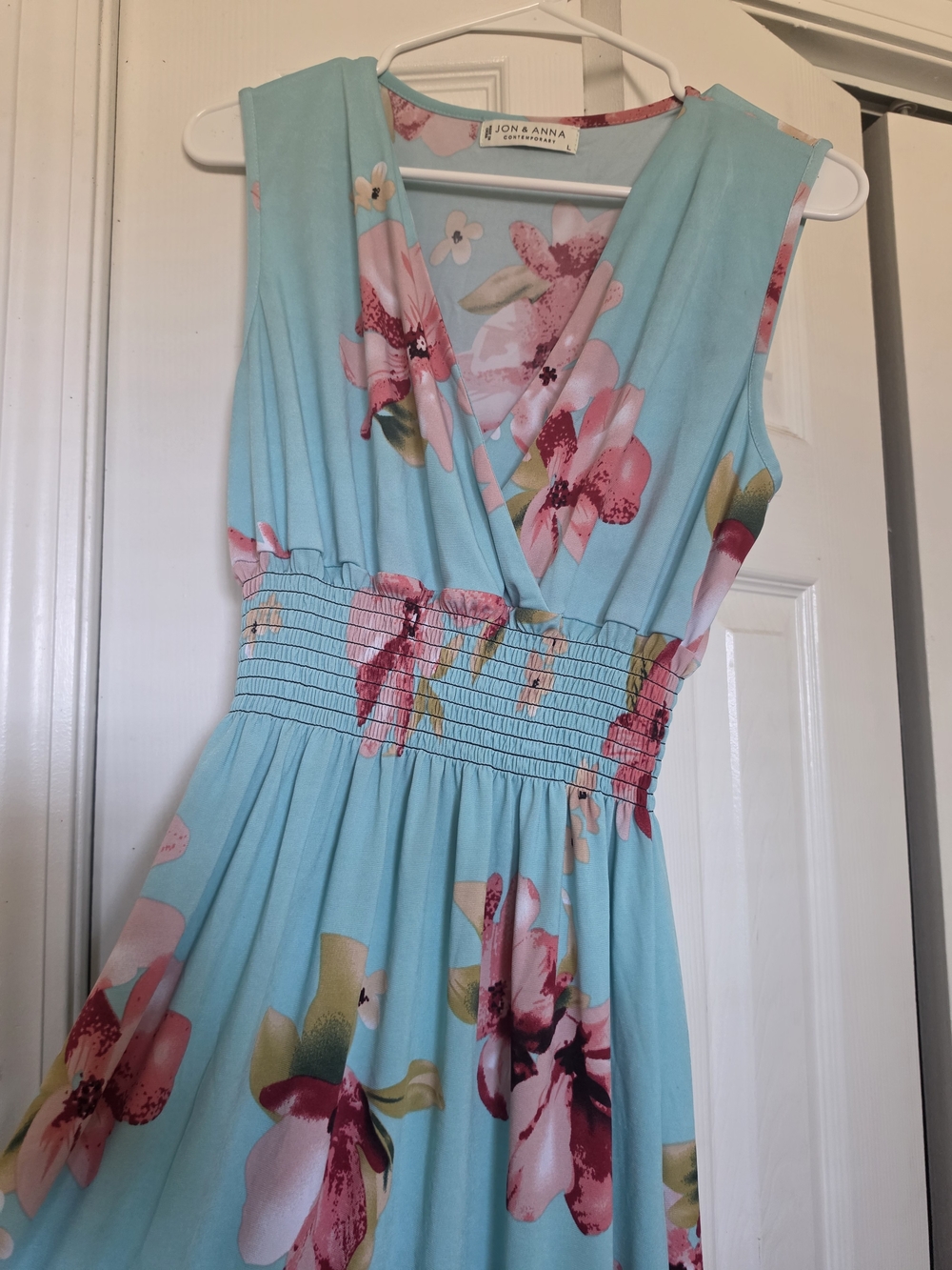 Jon & Anna Girls' Sleeveless Aqua Floral Dress